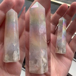 Aura Flower Agate Tower crystal